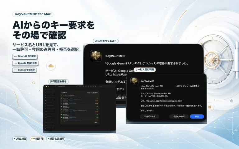 AI からのキー要求をその場で確認