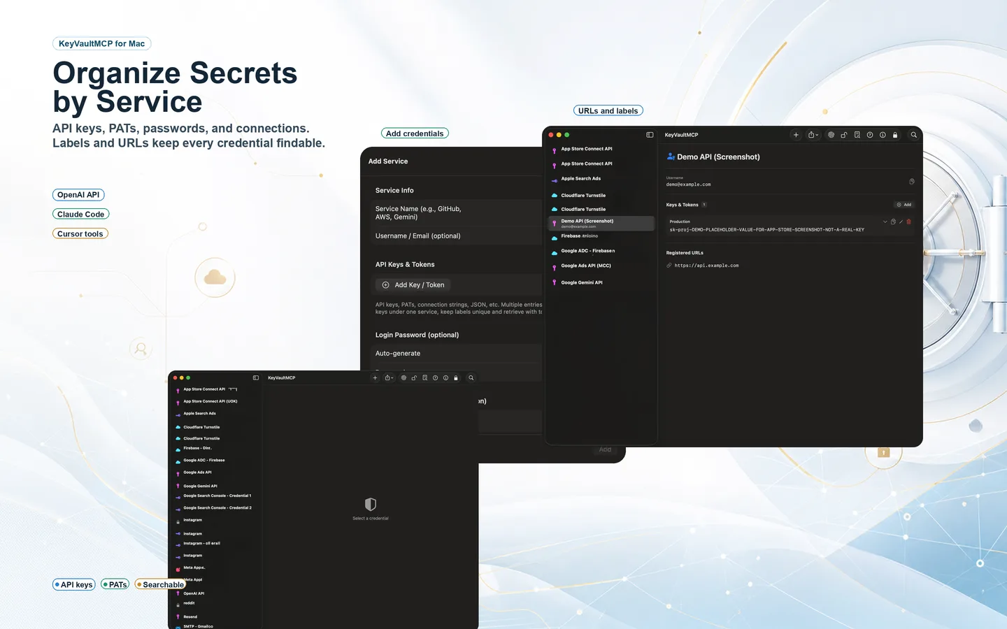 Organize secrets by service